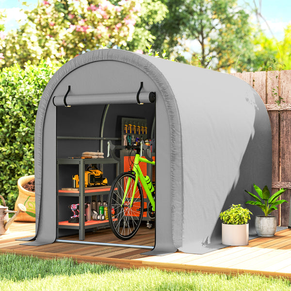 Tente de rangement de Jardin abri extérieur résistant à l'eau pour vélos, outils, porte zippée, cadre acier galvanisé