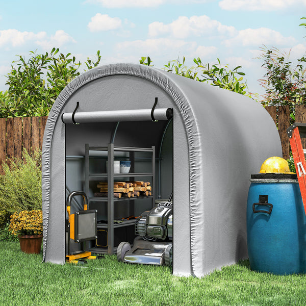 Tente de rangement de Jardin abri extérieur résistant à l'eau pour vélos, outils, porte zippée, cadre acier galvanisé
