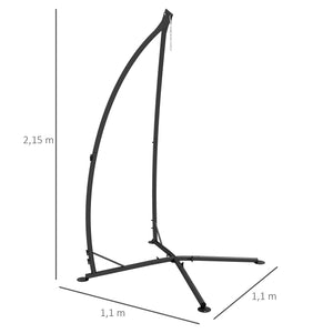 Support pour Fauteuil Suspendu - Pied Fauteuil Suspendu, hauteur 215 cm - Charge Max. recommandée 130 Kg, métal noir