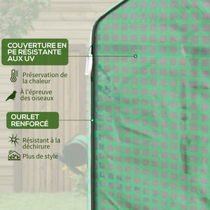 Serre de jardin PE avec étagères 3 niveaux, serre de balcon, bâche renforcée 135 g/m², châssis en acier, porte zippée enroulable, pour légumes plantes fleurs, 140x143x190cm, vert