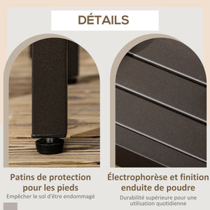 Table basse rectangulaire jardin plateau à lattes pieds réglables pour intérieur/extérieur dim. 91L x 51l x 46H cm marron