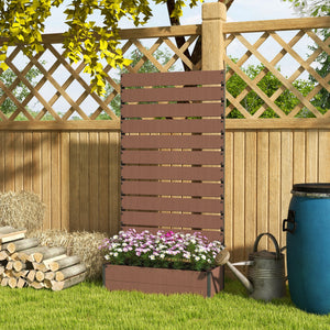 Jardinière avec treillis, lit surélevé de jardin, jardinière extérieure pour plantes grimpantes, bac à fleurs rectangulaire pot de plantes pour balcon terrasse patio, 90,5x38x180 cm, marron