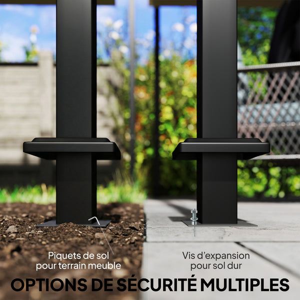 Pergola  5,7 m x 2,95 m avec Toit Rétractable, Pergola de Jardin avec Protection UV50+, Résistante à l'Eau, Beige