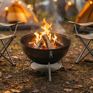 Fumoir 3 en 1, avec 3 Grilles de Cuisson Ø44 cm, Thermomètre Intégré, Ventilation Réglable, Couvercle Amovible, Poignée Isolée, Barbecue Charbon de Bois pour Camping Fêtes Pique-niques, Noir