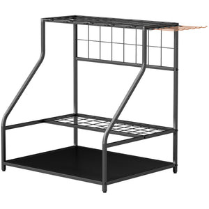 Organiseur d'outils de jardin avec crochets, porte-outils de garage à 3 niveaux, support d'outils de jardin pour sécateurs, pelles, râteaux pour jardin, garage orange