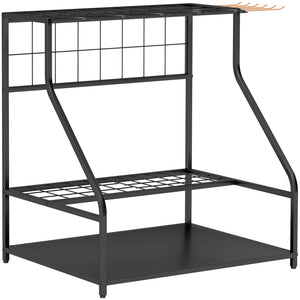Organiseur d'outils de jardin avec crochets, porte-outils de garage à 3 niveaux, support d'outils de jardin pour sécateurs, pelles, râteaux pour jardin, garage orange