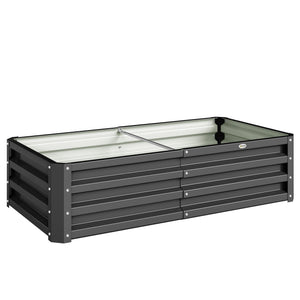 Carré potager de jardin 120 x 60 x 30,5 cm acier galvanisée gris