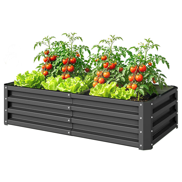 Carré potager de jardin 120 x 60 x 30,5 cm acier galvanisée gris