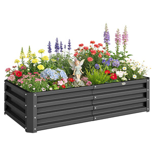 Carré potager de jardin 120 x 60 x 30,5 cm acier galvanisée gris