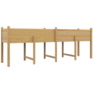Jardinière sur Pieds Potager surélevé, Inserts d'irrigation + Feutre de Drainage Inclus Bois Sapin pré-huilé, dim. 225L x 55l x 80H cm