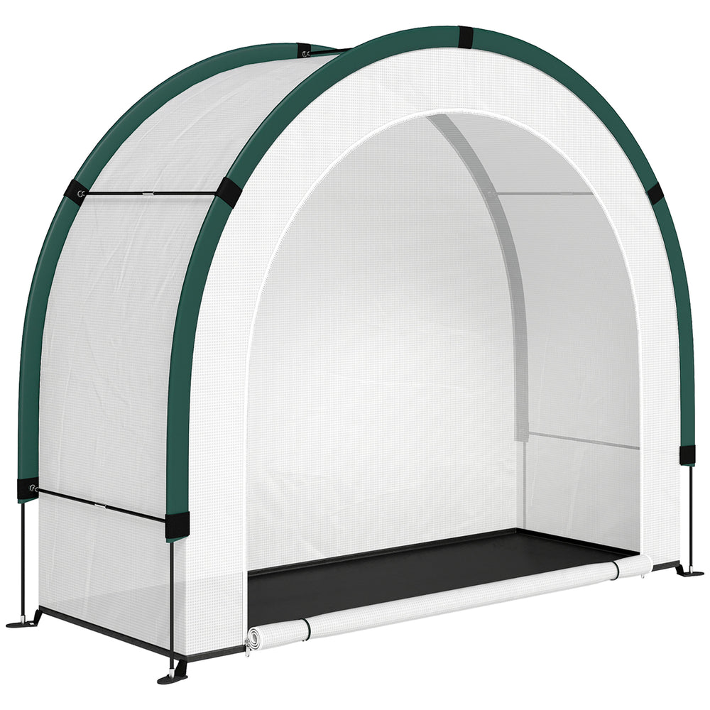 Serre de Jardin Pliable et Portable, Petite Serre de Balcon en Bâche PE et Porte Zippée, pour Légumes Plantes Fleurs, 200 x 80 x 164 cm, Vert