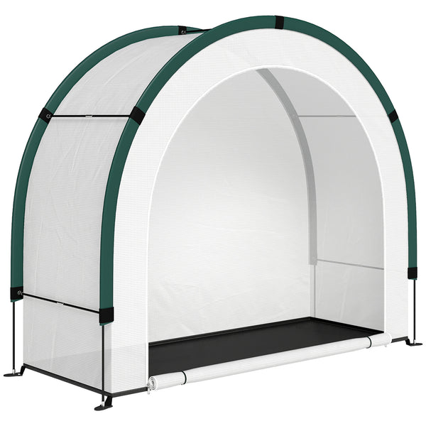 Serre de Jardin Pliable et Portable, Petite Serre de Balcon en Bâche PE et Porte Zippée, pour Légumes Plantes Fleurs, 200 x 80 x 164 cm, Vert