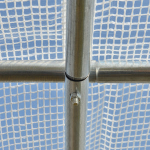 Serre de jardin tunnel, serre tunnel 6 m² avec 6 fenêtres et 1 porte enroulable, toile PE structure en acier galvanisé, blanc