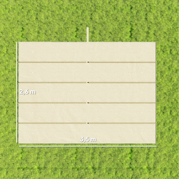 Toile de toit pour pergola tonnelle rétractable de 4 x 3 m - toile uniquement 350 x 260 cm crème
