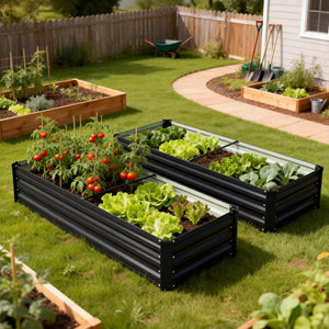 Jardinière rectangulaire potager de jardin bac à fleurs en acier avec bordure de sécurité et fond ouvert dim. 150L x 70l x 30H cm gris foncé